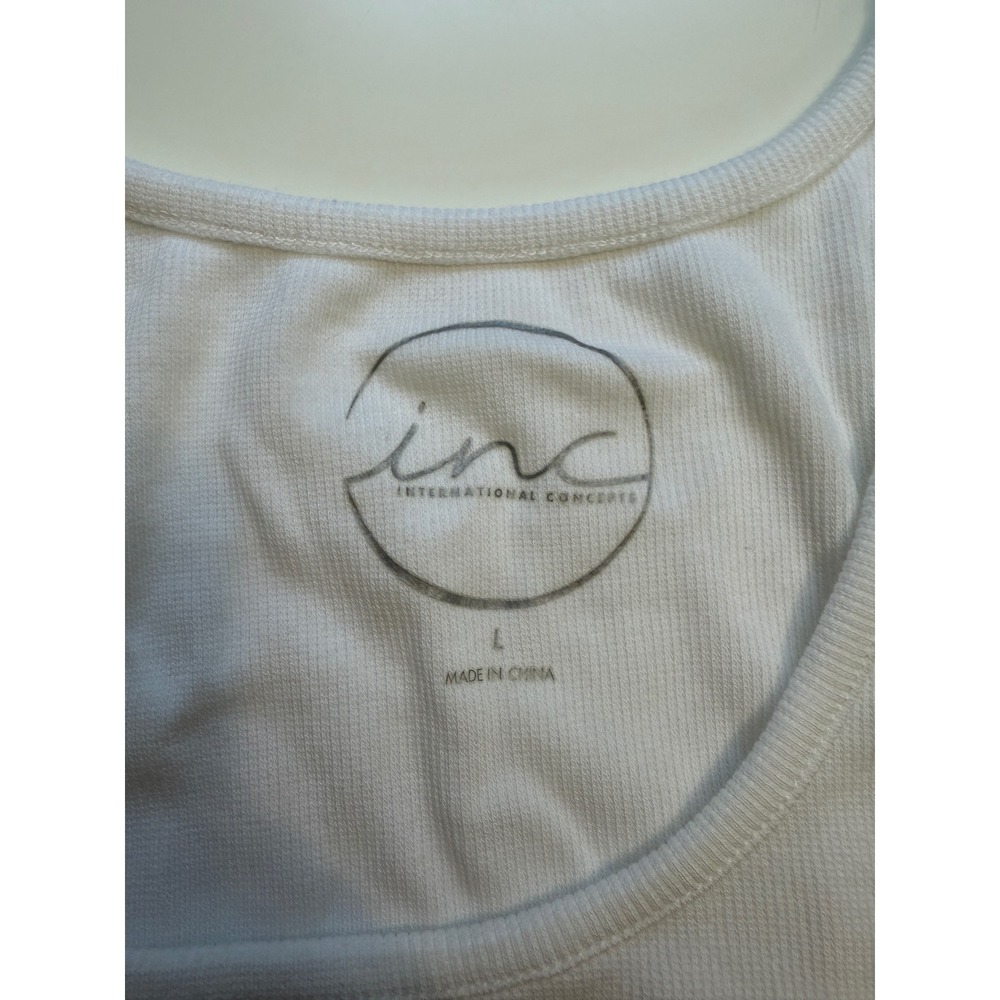 Santa Baby Rhinestone Ribbed Tank Top White Large - Picture 3 of 8